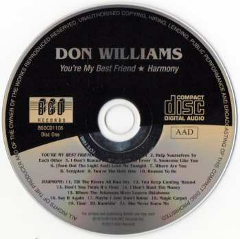 2CD Don Williams: You're My Best Friend / Harmony / Country Boy