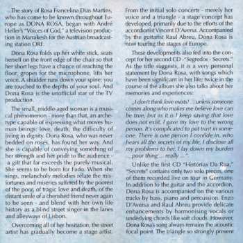CD Dona Rosa: Segredos