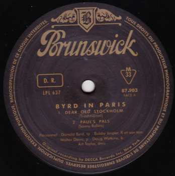 LP Donald Byrd Quintet: Byrd In Paris LTD