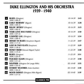 CD Duke Ellington And His Orchestra: 1939-1940