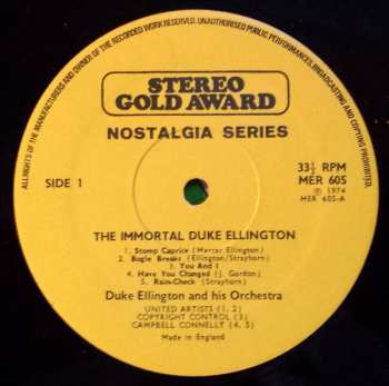 LP Duke Ellington And His Orchestra: The Immortal Duke Ellington