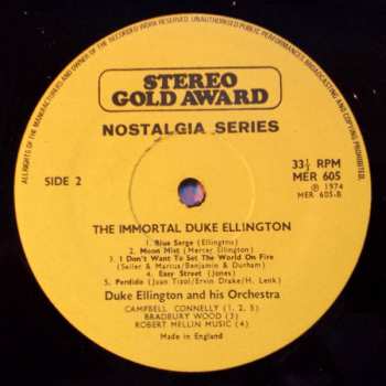LP Duke Ellington And His Orchestra: The Immortal Duke Ellington