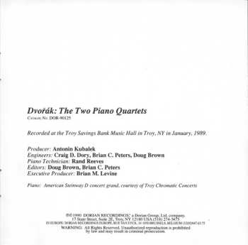 CD Antonín Dvořák: The Two Piano Quartets
