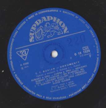 LP E. F. Burian: Dokumenty