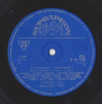LP E. F. Burian: Dokumenty
