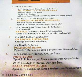 LP E. F. Burian: Písničky A Songy