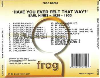 CD Earl Hines And His Orchestra: Have You Ever Felt That Way?
