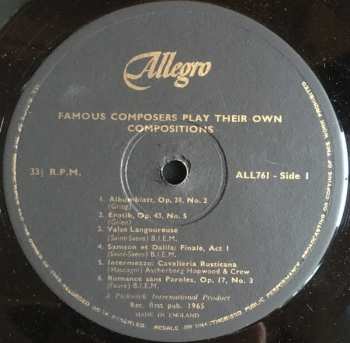 LP Edvard Grieg: Famous Composers Play Their Own Compositions