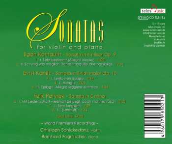CD Christoph Schickendanz: Sonatas For Violin And Piano 