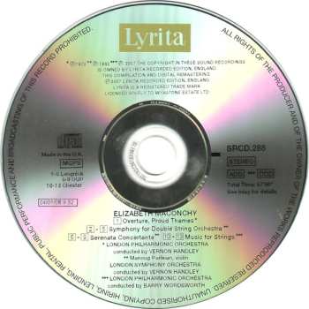 CD The London Symphony Orchestra: Overture, Proud Thames; Music For Strings; Serenata Concertante; Symphony For Violin And Orchestra
