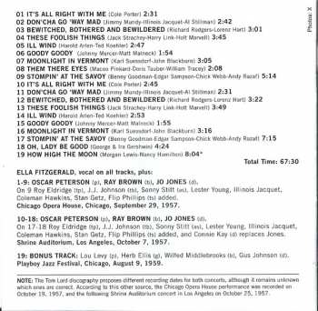 CD Ella Fitzgerald: Ella Fitzgerald At The Opera House