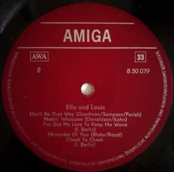 LP Louis Armstrong: Ella Fitzgerald Und Louis Armstrong