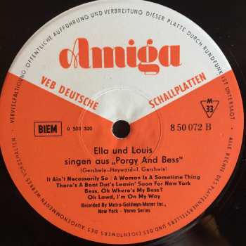 LP Louis Armstrong: Ella Und Louis Singen Aus Porgy And Bess