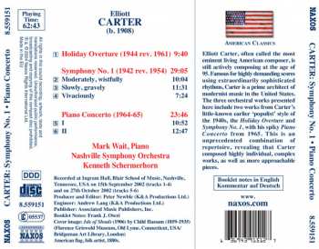 CD Elliott Carter: Symphony No. 1 • Piano Concerto