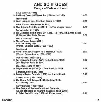 CD Elora Festival Singers: And So It Goes. Songs Of Folk And Lore