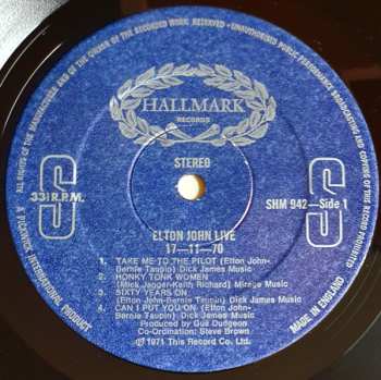 LP Elton John: Best Live Rarities Of Elton John