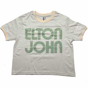 Merch Elton John: Women's Crop Top Retro Text Ringer