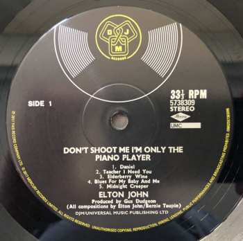 LP Elton John: Don't Shoot Me I'm Only The Piano Player