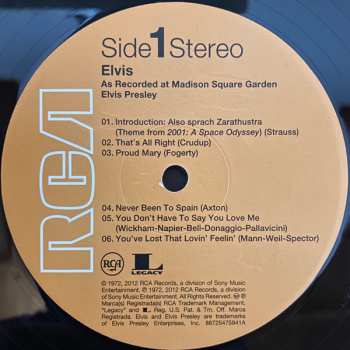 2LP Elvis Presley: Elvis as Recorded at Madison Square Garden (40th Anniversary Edition)