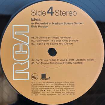 2LP Elvis Presley: Elvis as Recorded at Madison Square Garden (40th Anniversary Edition)