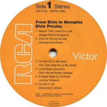 LP Elvis Presley: From Elvis In Memphis LTD