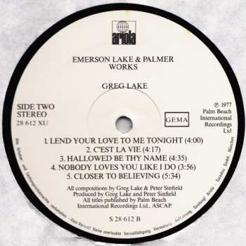2LP Emerson, Lake & Palmer: Works (Volume 1)