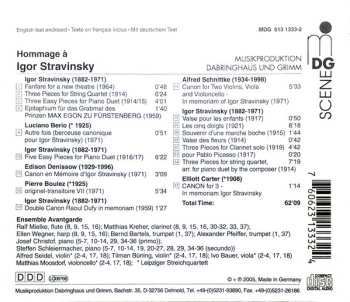 CD Ensemble Avantgarde: Hommage à Stravinsky - Chamber Music