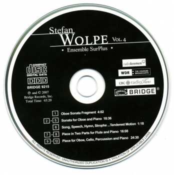 CD Stefan Wolpe: Stefan Wolpe Vol.4