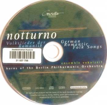 CD Ensemble Vokalzeit: Notturno (Volkslieder Der Romantik - German Romantic Folk Songs)