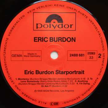 2LP/Box Set Eric Burdon: Starportrait