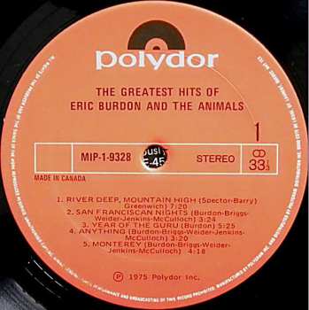 LP Eric Burdon & The Animals: The Greatest Hits Of Eric Burdon And The Animals