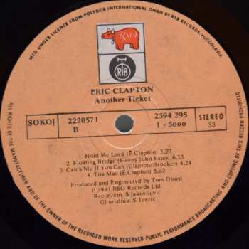 LP Eric Clapton: Another Ticket