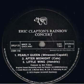 LP Eric Clapton: Eric Clapton's Rainbow Concert
