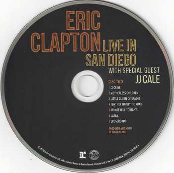 2CD Eric Clapton: Live In San Diego (With Special Guest J.J. Cale)