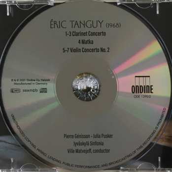CD Pierre Genisson: Clarinet Concerto / Violin Concerto No. 2 / Matka