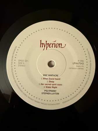 LP Eric Whitacre: Cloudburst And Other Choral Works