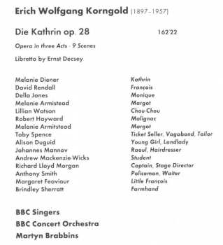 3CD Erich Wolfgang Korngold: Die Kathrin