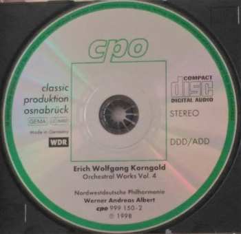 4CD Erich Wolfgang Korngold: Orchestral Works 1-4