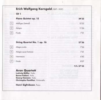 2CD Erich Wolfgang Korngold: String Quartets 1–3 & Piano Quintet Op. 15