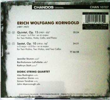 CD Erich Wolfgang Korngold: String Sextet - Piano Quintet