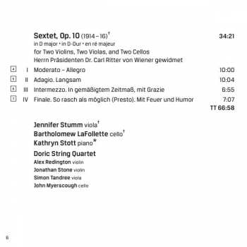 CD Erich Wolfgang Korngold: String Sextet - Piano Quintet