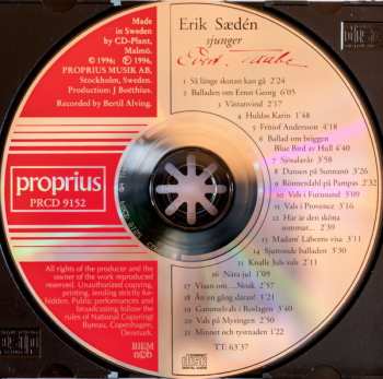 CD Erik Saedén: Sjunger Evert Taube