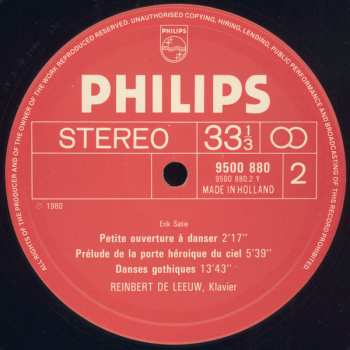 3LP Erik Satie: Frühe Klavierstücke