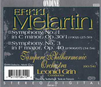 CD Tampere Philharmonic Orchestra: Symphonies 1 & 3