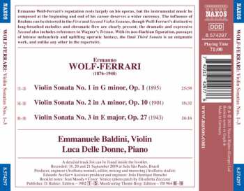 CD Ermanno Wolf-Ferrari: Violin Sonatas Nos. 1–3