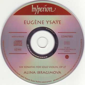 CD Eugene Ysaye: Sonatas For Solo Violin