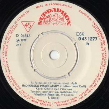 SP Karel Gott: Ó Rosemarie / Indiánská Píseň Lásky