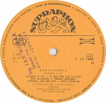 LP Eva Pilarová: Zázrak Je Žít