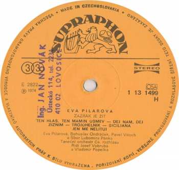 LP Eva Pilarová: Zázrak Je Žít