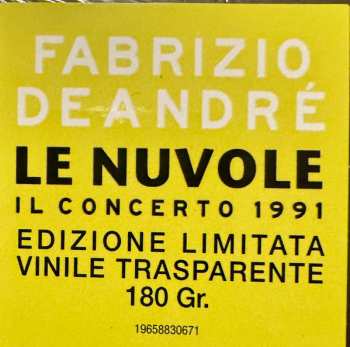 2LP Fabrizio De André: Le Nuvole (Il Concerto 1991) CLR | LTD